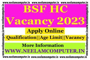 Read more about the article BSF HC Vacancy 2023