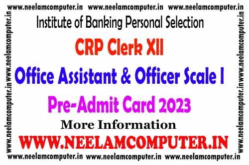 You are currently viewing IBPS CRP Clerk XII Pre-Admit Card 2023