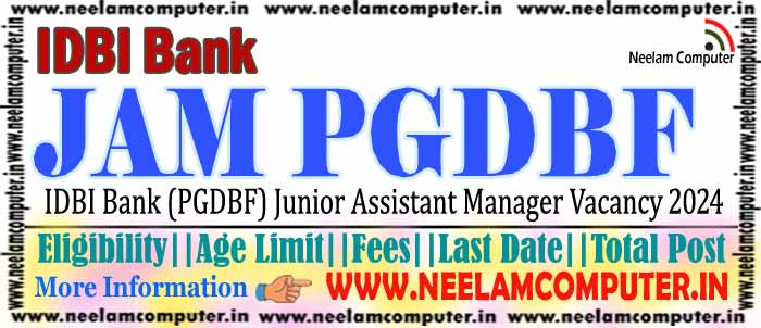 You are currently viewing IDBI Bank PGDBF Recruitment 2024 – Last Date 26/02/2024
