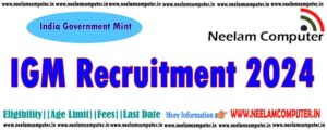 Read more about the article IGM Kolkata Recruitment 2024 for 09 Last Date 22/04/2024