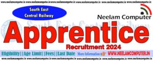Read more about the article SECR Apprentice Recruitment 2024 for 1113 Posts Last Date 01/05/2024