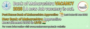 Read more about the article Bank of Maharashtra Apprentices Vacancy 2026