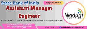 Read more about the article SBI Assistant Manager Engineer Vacancy 2024